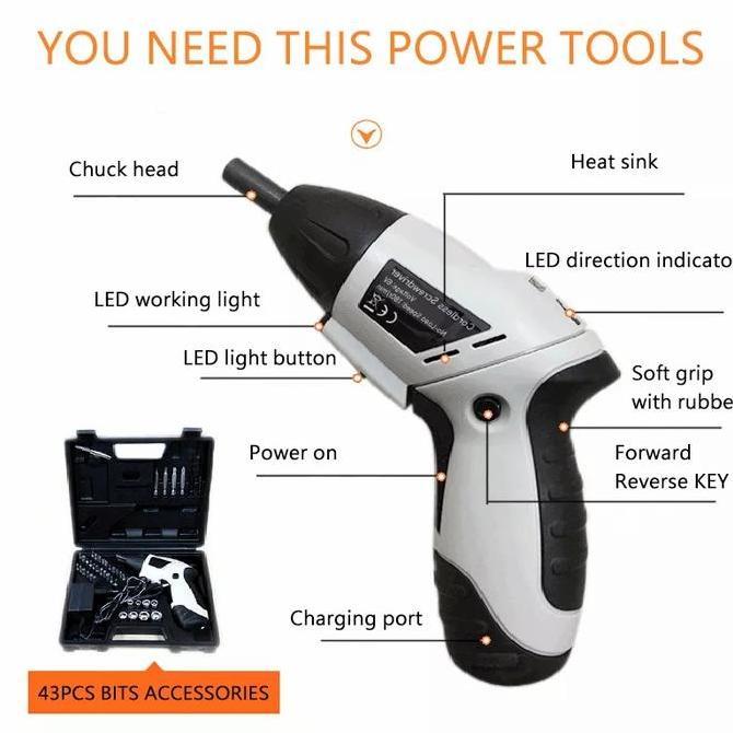 Bor portable komplit bor listrik with box