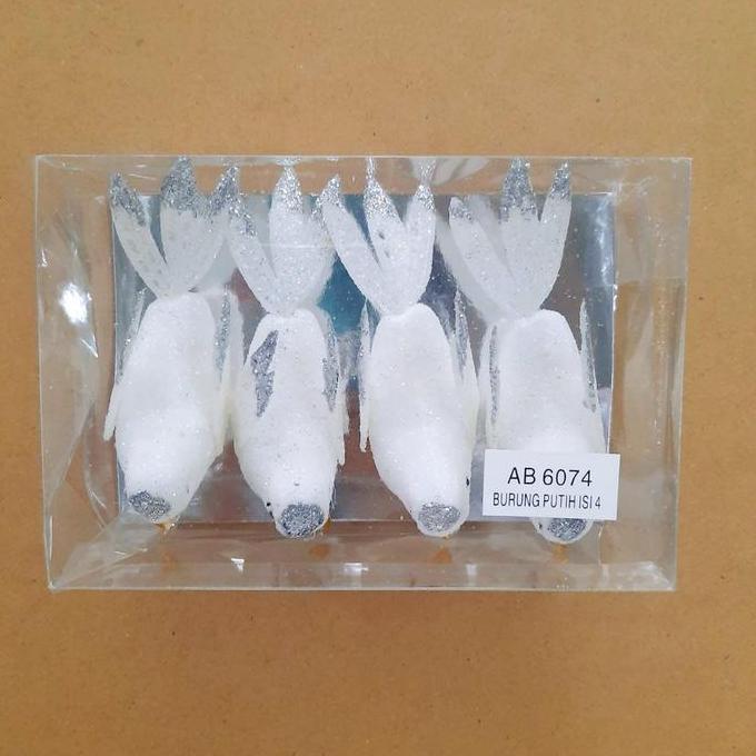 Dekorasi Burung Putih Set 3 Jepit Burung Merpati Hiasan Pohon Natal