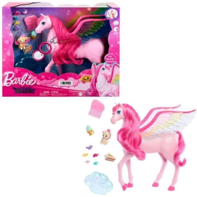 Barbie Pegasus Pink A Touch of Magic with Lights & Sounds Mainan Figure Kuda Unicorn Bisa Bercahaya 