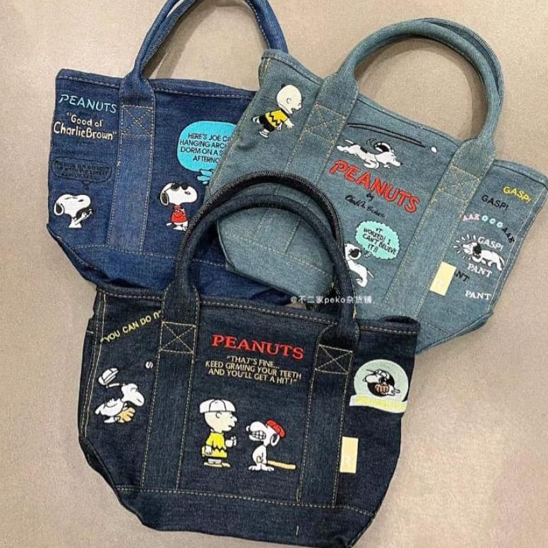 TAS SNOOPY / TAS Jeans SNOOPY / TAS Tenteng SNOOPY / Hand Bag IMPORT SNOOPY / TAS Import SNOOPY
