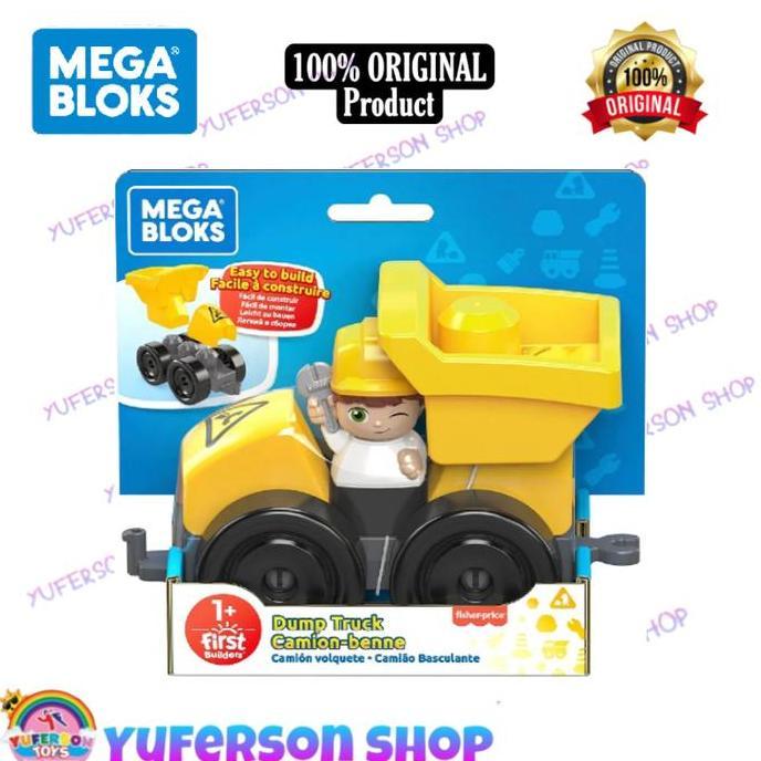 Mega Bloks Dump Truck Maxi Town Cars Kuning GWP98