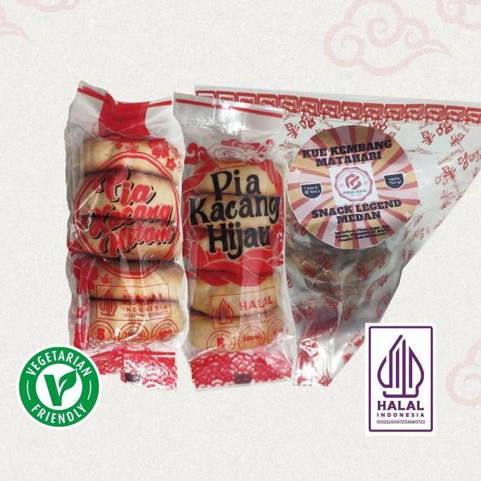 Paket Cemilan Vegetarian : kue pia cetak kacang hitam, kue pia cetak kacang hijau, kue kering kacang