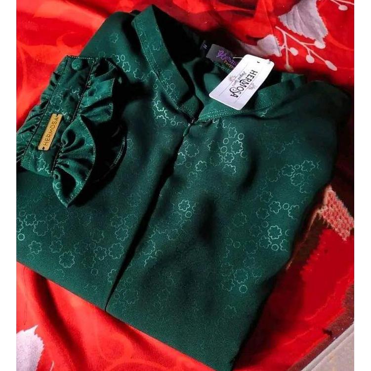 GAMIS HERMOSA MOTIF BISCUIT WARNA HIJAU BOTOL/GAMIS HIJAU TUA HERMOSA/GAMIS HIJAU TUA BISA COD Canti