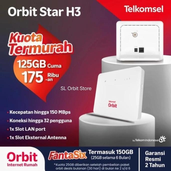 BEBAS ONGKIR - Modem WiFi Router Orbit Star H3 4G LTE Cat4 Huawei Free Kuota internet Telkomsel Orbi