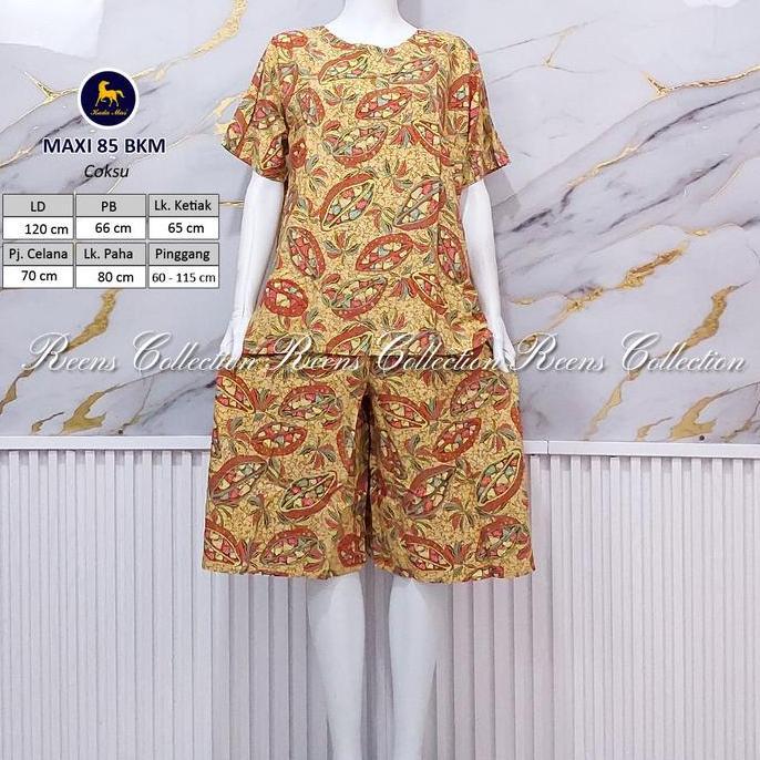 Promo Batik Kuda Mas Setelan Maxi 85 | Piyama Kulot Lengan Pendek LD 120 cm Diskon