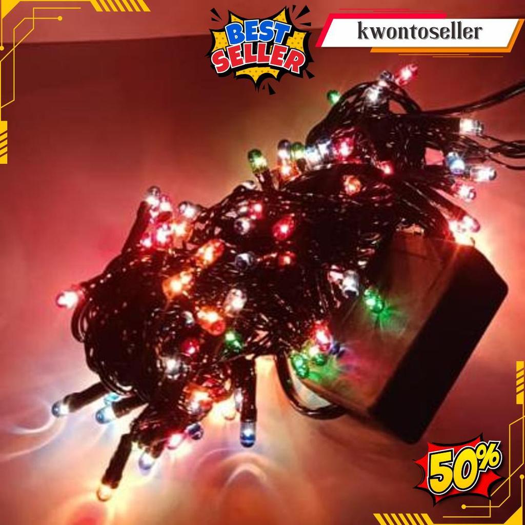 Yeraya Lampu Natal Rice 100 Led 4Meter Lampu Pohon Natal Panjang Lampu Led Hias Kamar Natal Lampu Tu