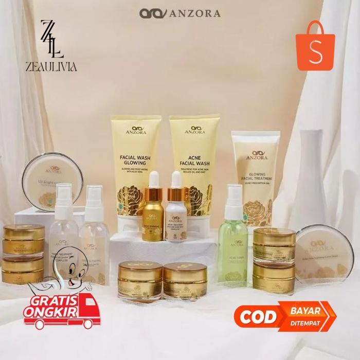 ter-46 anzora Skincare - Brightening skincare anzora original - anzora paket glow - anzora paket acn