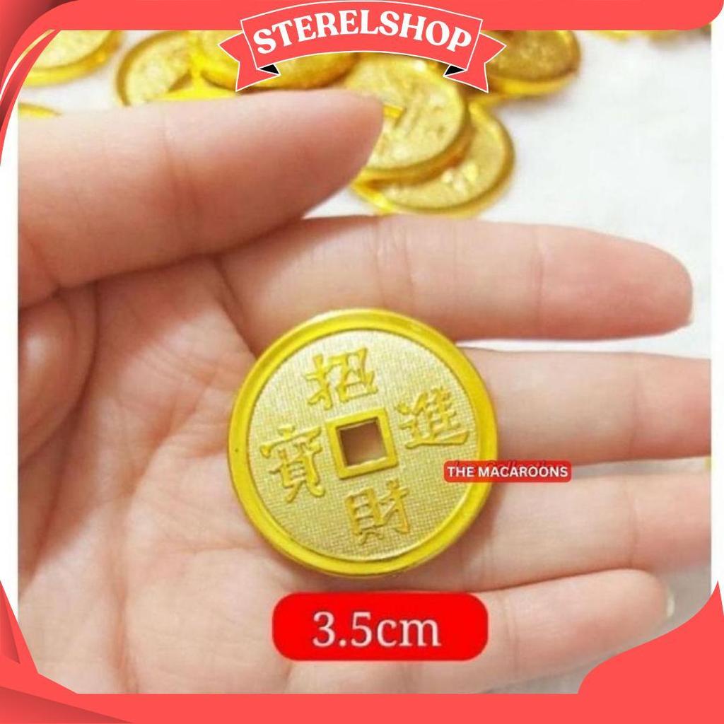 Dekorasi Hampers Imlek Koin Emas/ Hiasan Imlek Uang Gold Sincia Fu Uang Emas Logam Emas Tm Sale