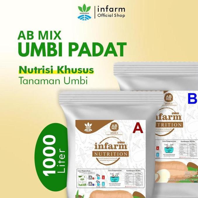 Promo INFARM - Pupuk AB Mix Hidroponik Besar Umbi untuk 1000 Liter Pupuk Cair AB Mix Umbi Padat Prem