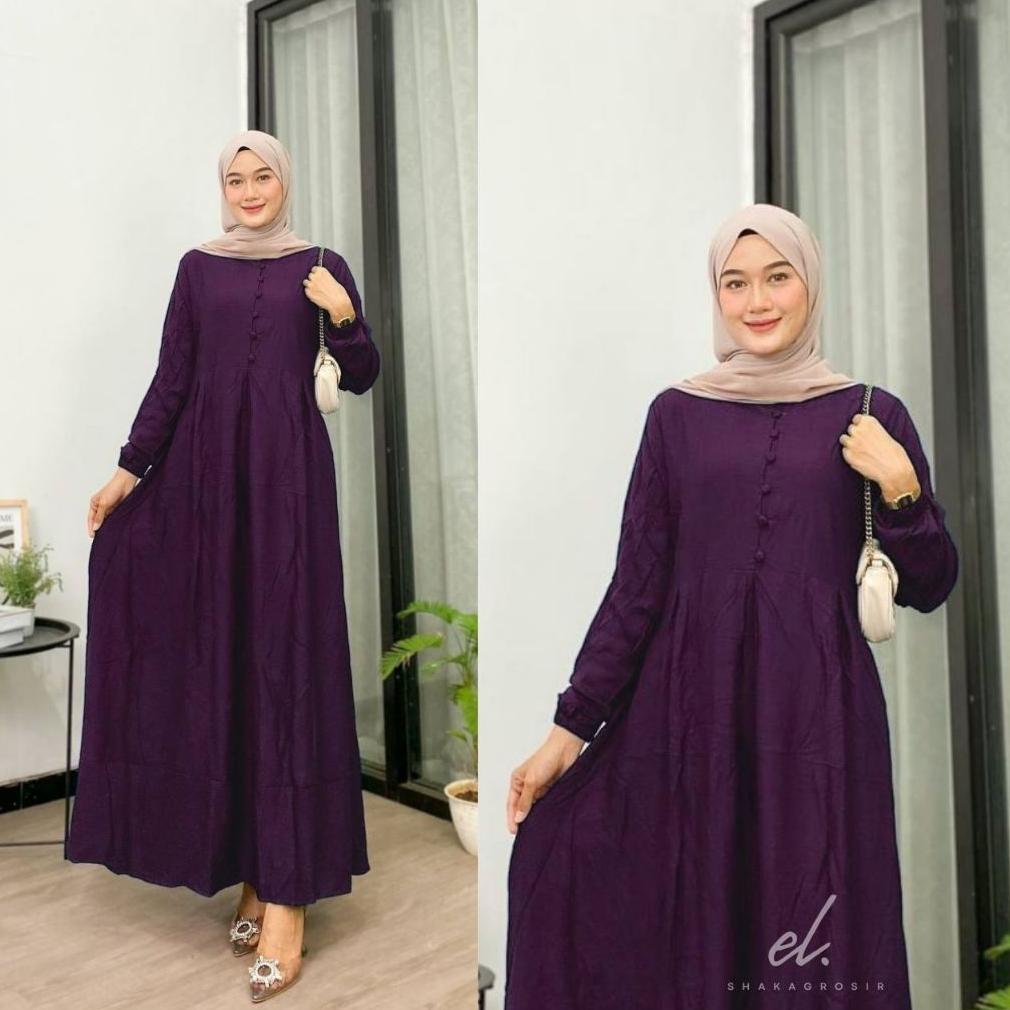 BURGUNDY GAMIS TWILL ORIGINAL POLOS TERLARIS KANCING BUNGKUS BUSUI FRIENDLY COD [G2]