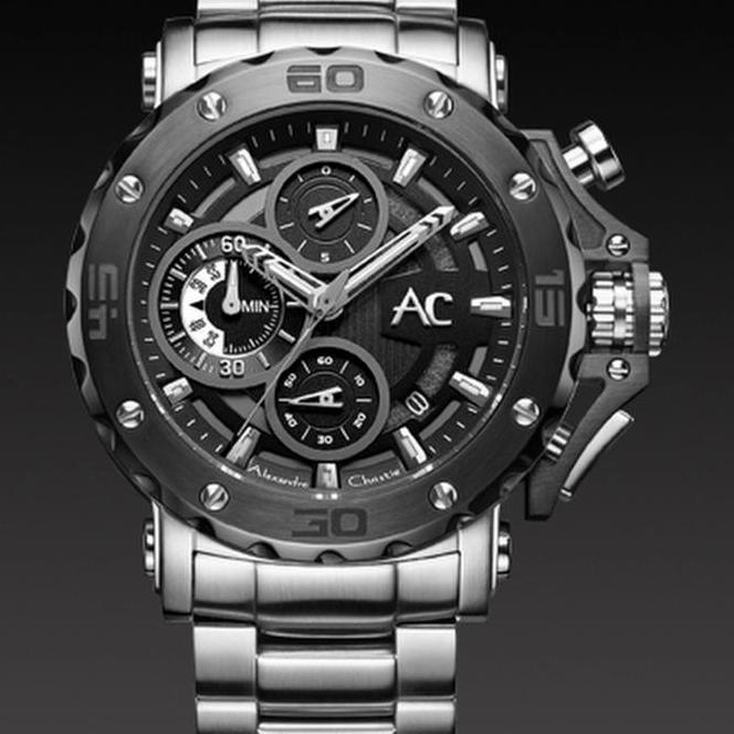 Alexandre Christie Pria Ac 9205 Ac9205 Hitam Rosegold Original Black Jam Stainless Watches