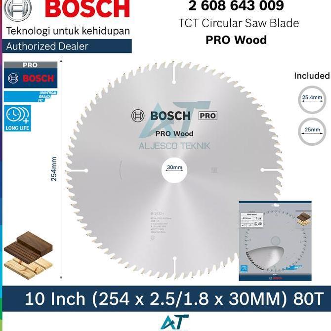 BOSCH MATA GERGAJI KAYU 10 INCH 80T CIRCULAR SAW BLADE