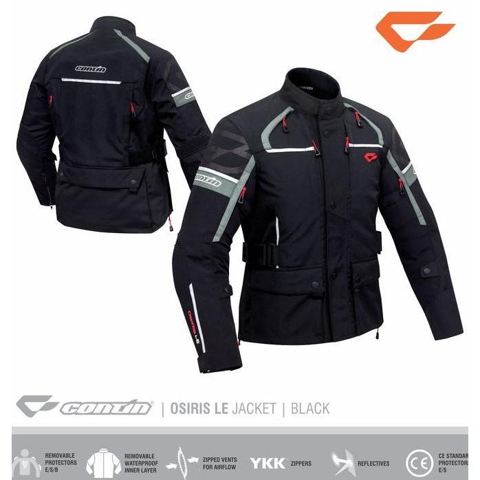 Continmoto Jaket Motor Touring Adventure Protektor Contin Osiris Le - Black