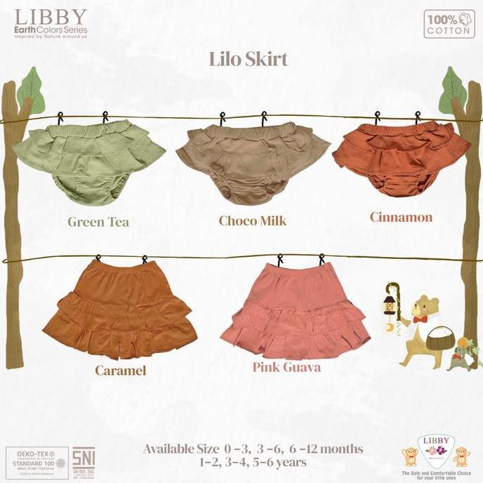 GROSIR || LIBBY BABY EARTH COLOUR SERIES (( LILO SKIRT )) Celana Rok Bawahan Polos Warna |  Ukuran 0