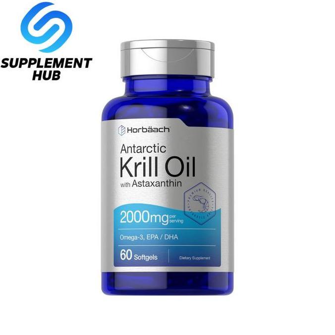 Horbaach Antarctic Krill Oil 2000mg | 60 Softgel Capsules | Omega-3, EPA, DHA Supplement | with Asta