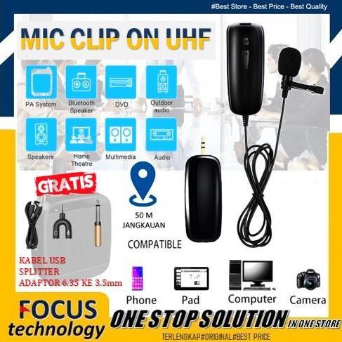 Paket Mic Clip On Wireless Microphone Mik Prank Vlog Hp Tanpa Kabel Garansi