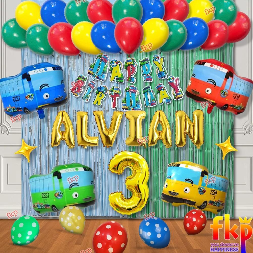 Fun Kids Party Set Dekorasi Ultah tema Tayo / Little bus Tayo / Ulang Tahun Tema Tayo / Bis kecil Ta