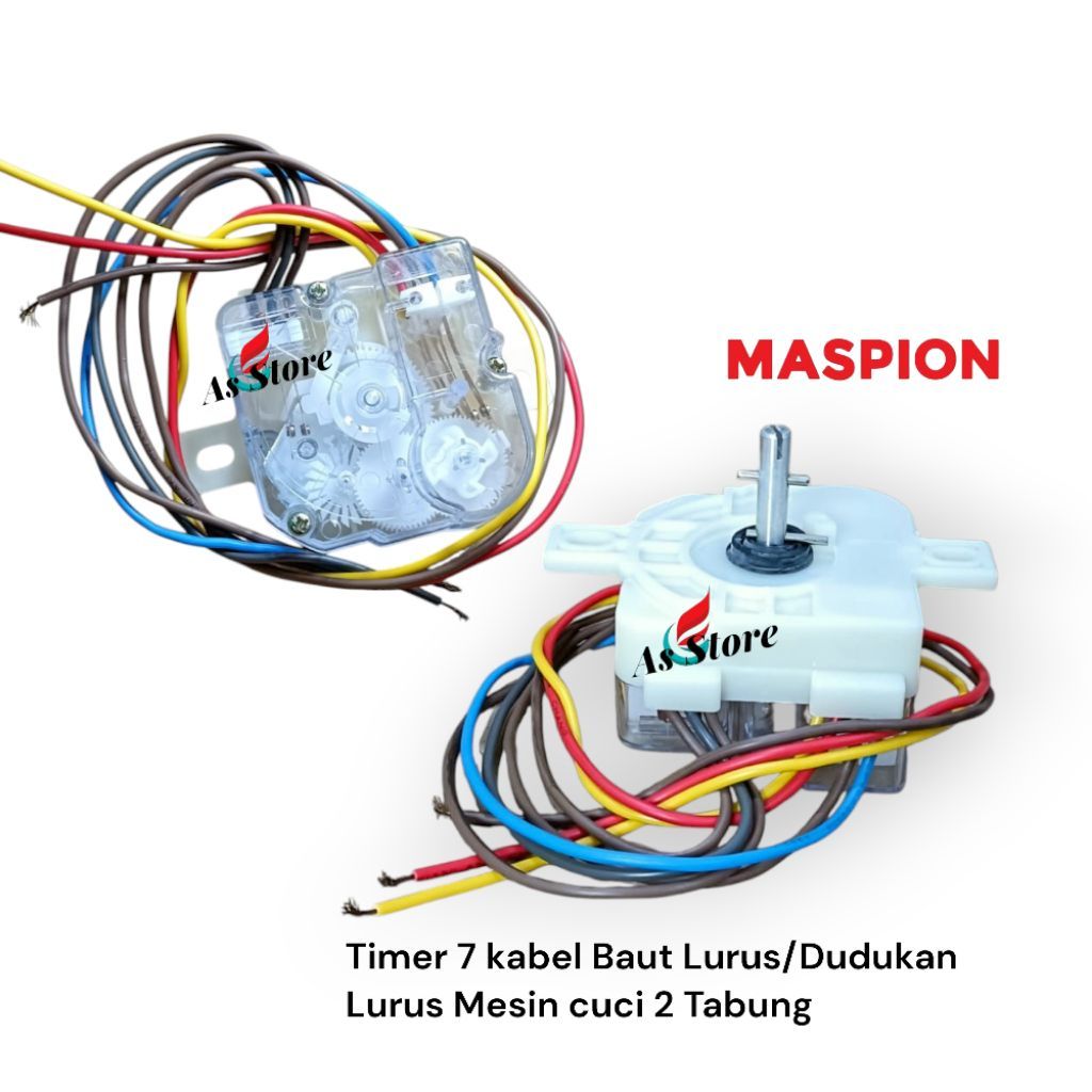 Timer Wash Maspion 7 kabel dudukan Lurus Mesin cuci 2 Tabung/Timer Pencuci