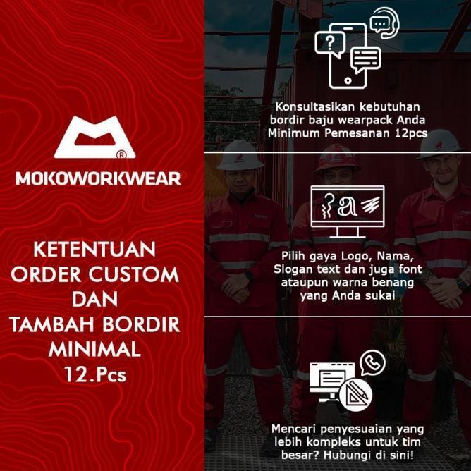 Mokoworkwear Wearpack Baju Safety Light Blue Black Scotlite Reflector Biru Hitam