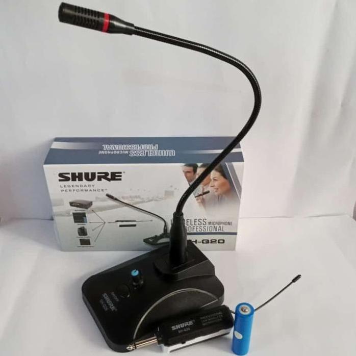 Mic Meja Wireless Shure Sh Q-20 / Mic Podium Tanpa Kabel Shure Shq 20 Garansi