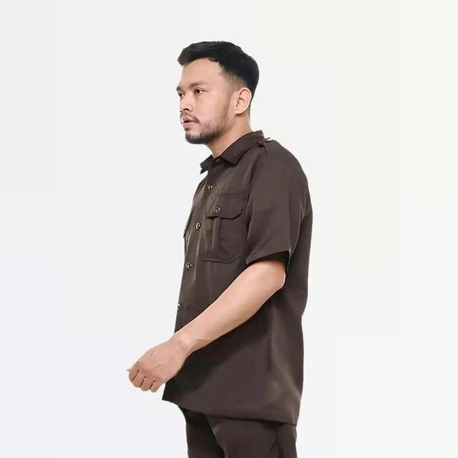 Seragam Safari Baju & Celana Tersedia Seragam Resmi Security Satpam Supir Bodyguad Dll Warna Coklat 