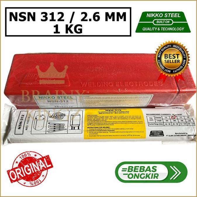 Miliki Kawat Las Nikko Steel Nsn312 E312 2,6Mm Nsn 312 2.6Mm (1 Kg)