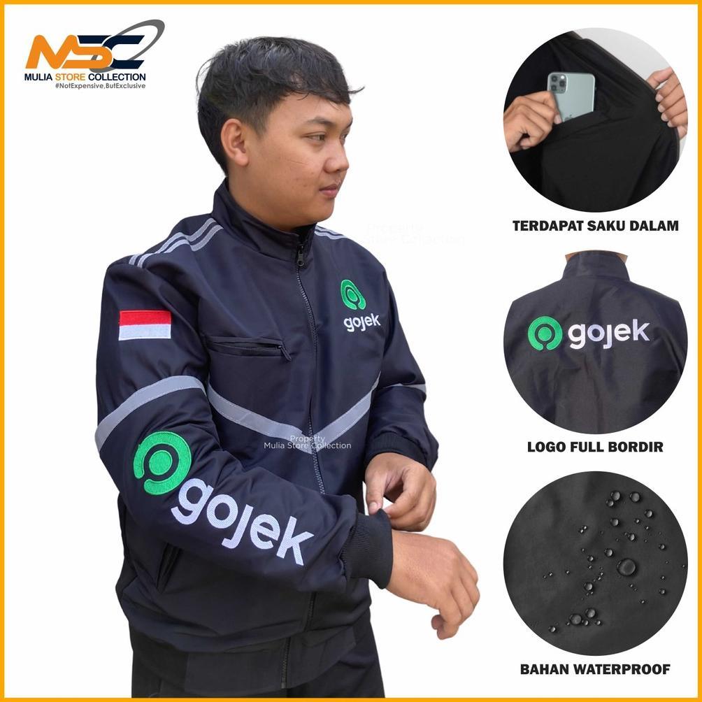 Jaket Bomber Pria Waterproof / Jaket Go Jek Hitam Anti Air / Jaket Maxim Terbaru / Jaket Ojol Murah