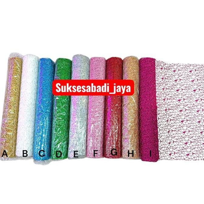 HIASAN NATAL Pita Natal SERAT BESAR ROLL ukuran 50cm x 4.5meter / Pita Roll Besar /Pita Pohon Natal 