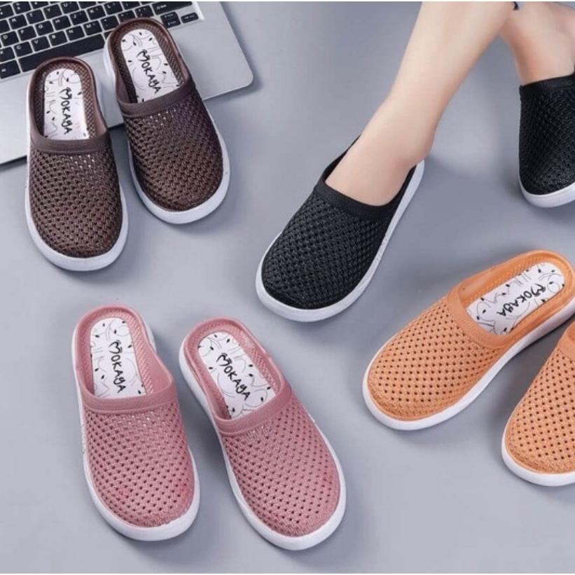 Terlaris Sandal Selop, Sandal Baim Wanita, Sandal Baim Bakpao Karet Wanita Mokaya Murah