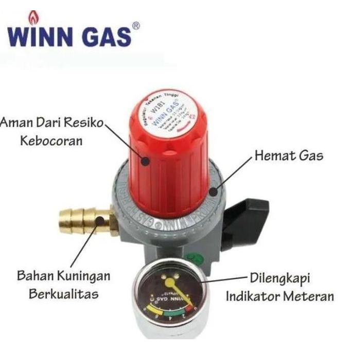 W181 REGULATOR GAS LPG + INDIKATOR METER WINN GAS W181