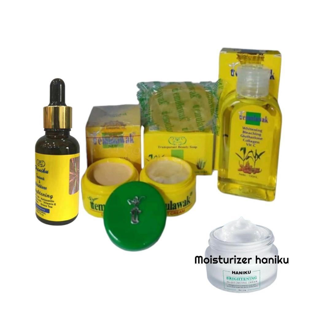 PAKET TEMULAWAK 4IN1 /SABUN TEMULAWAK HANIKU,TONER BLEACHING,SERUM TEMULAWAK DAN CREAM TM.ORI