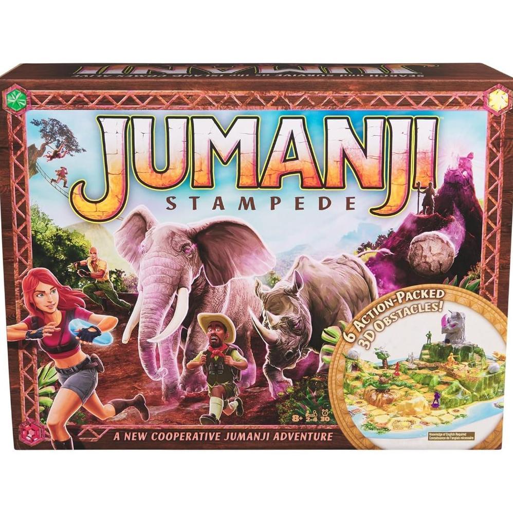 BEST SELLER Spin Master Games, Jumanji Stampede, 3D Adventure Cooperative Board Game,