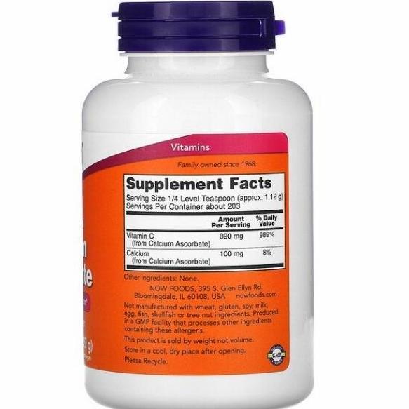 Now Foods Pure Buffered Calcium Ascorbate Vitamin C Powder 227 G Original