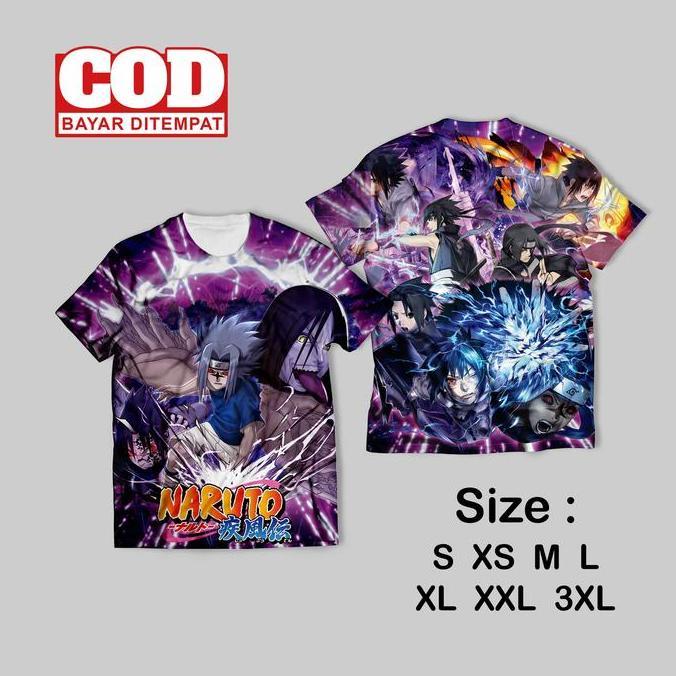 Kaos FullPrint Naruto | Kaos AOP Naruto Shippuden ANIME