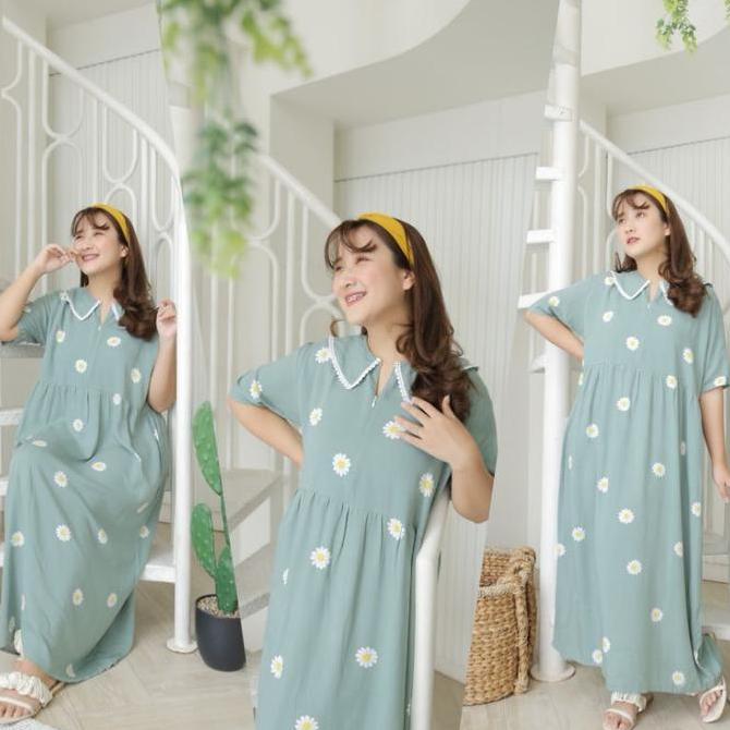 Kira Dress By Oriani Daster Korea Super Jumbo Ld 140 - Ld 120 Bumil Busui  Friendly Kr Wanita Katun 