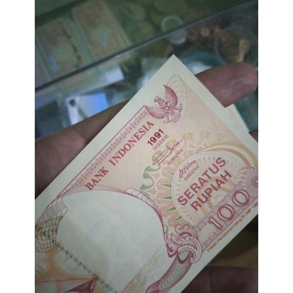 Dindaseller6 - Uang Lama 100 Rupiah Prahu Layar Tahun 1991 Koleksi Jadul Antik