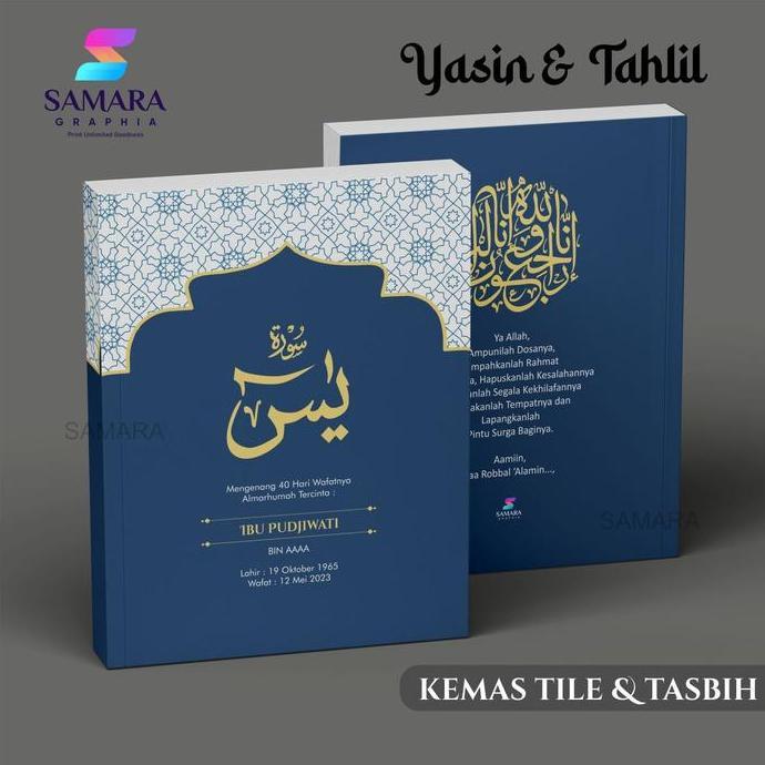 PAKET 10 PCS Buku Yasin dan tahlil custom Souvenir tahlilan lengkap foto almarhum 40 hari 100 1000 h