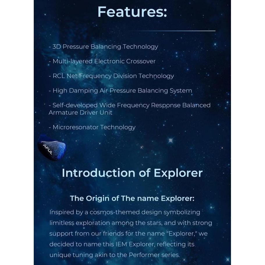 AFUL Explorer High Performance 1DD+2BA Hybrid Drivers In-ear IEM