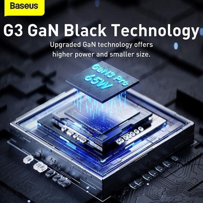 Baseus Charger 65W Gan3 Pro Super Fast Charging Kepala Adaptor USB C