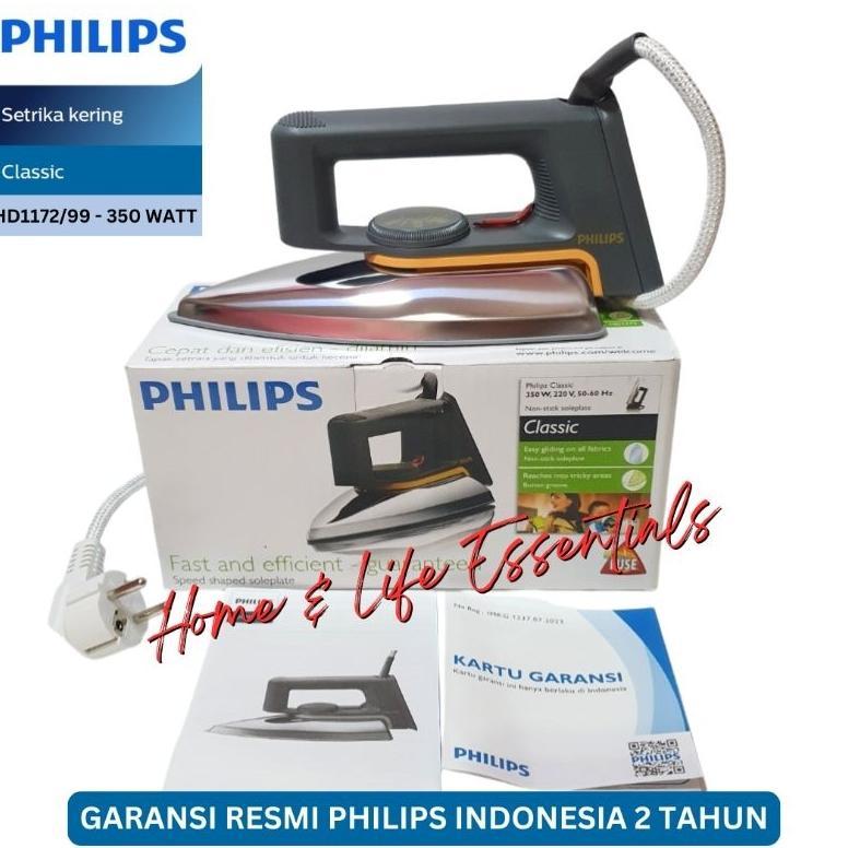 Togarblend - Philips HD1172/99 Setrika Kering Tapak Teflon 350W Original