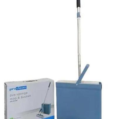 Proclean PVA Sponge Mop & Bucekt | Alat Pel Pva Set Biru | Alat Pel Busa + Pemeras