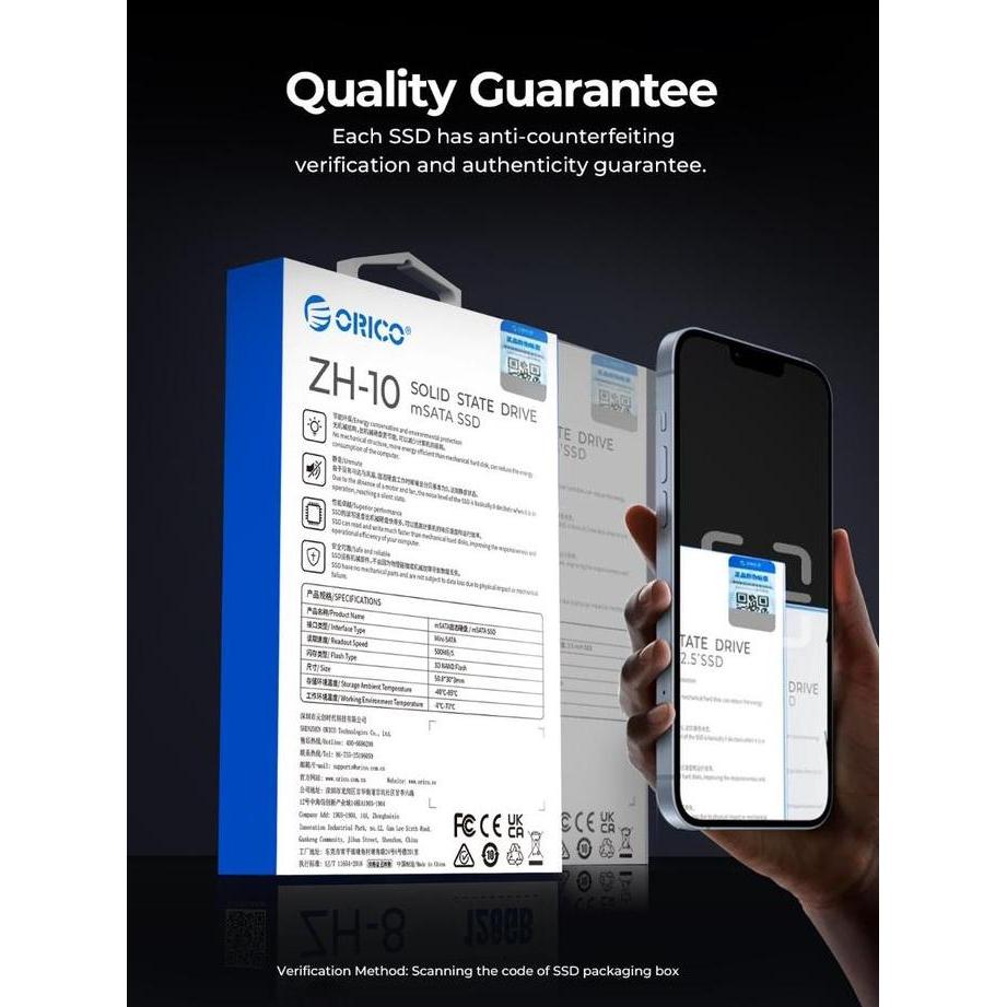 BEBAS ONGKIR - ORICO mSATA SSD 128GB/256GB/512GB/1TB/2TB - ZH10