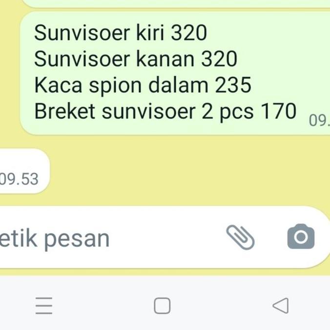 Sunvisoer Chevrolet Spin Kaca Spion Dalam Spin