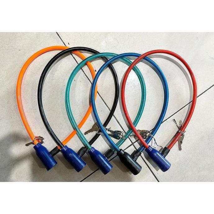 Kunci Kabel Sepeda Tebal, Pengaman sepeda, Gembok Sepeda Karet Tebal
