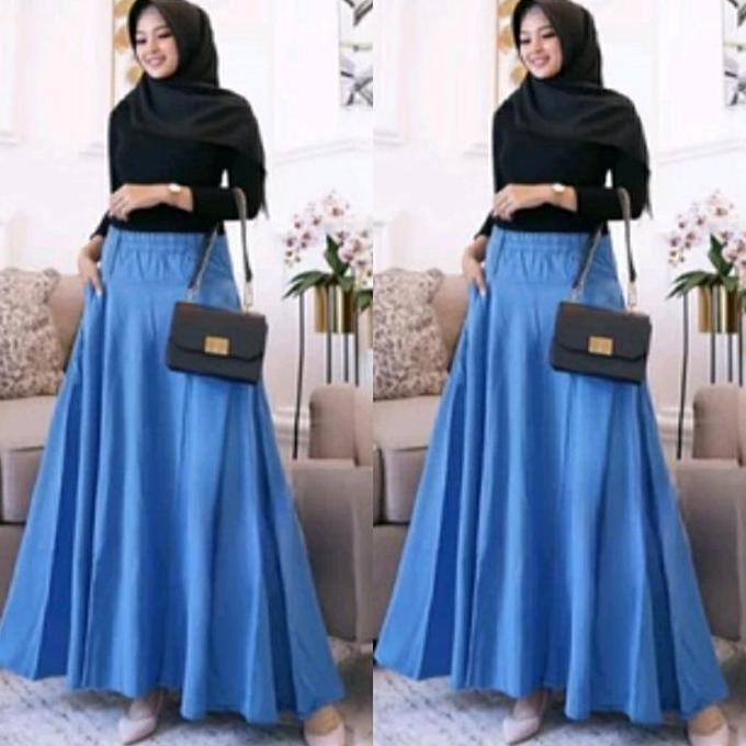 Rok Payung Jeans Jumbo / Rok Jeans Super Jumbo