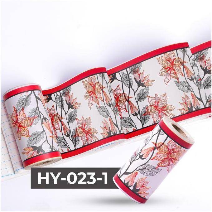 Promo Border List Stiker Premium Tekstur Timbul 10Cm X 10M List Border Dinding Bunga Batik / Gudang 