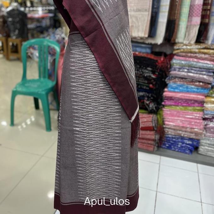 Set Songket Dan Selendang Sibolang Rasta Premium Marun
