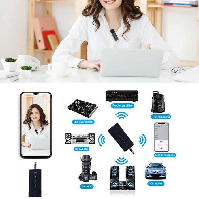 Mikrofon klip jepit HP Clip On Mic Wireless Vlog karaoke wawancara mc berita 3.5mm - K35 Pro TaffSTU