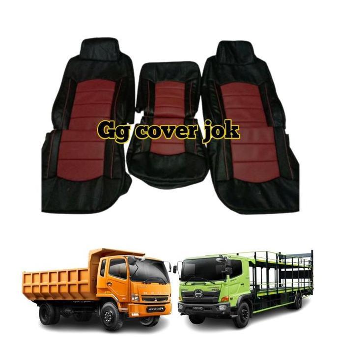Sarung jok Mobil Truck Hino Lohan fuso fighter dll Car blitz kulit pu ungu jok belakang PREMIUM