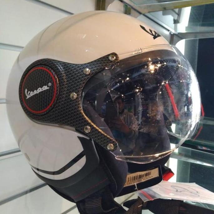 helm vespa sprint white carbon original Terlaris